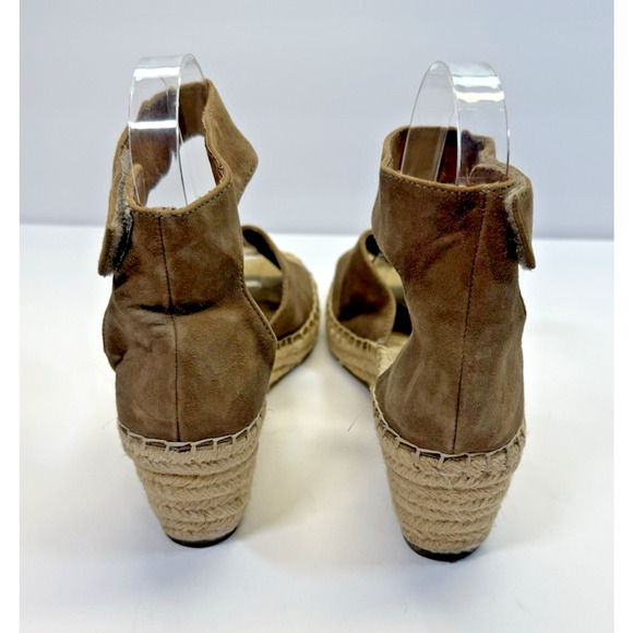 Rockport Marah Taupe Wedge Sandals Women's Size 7 Peep Toe Adjustable Cushioned - Picture 3 of 8